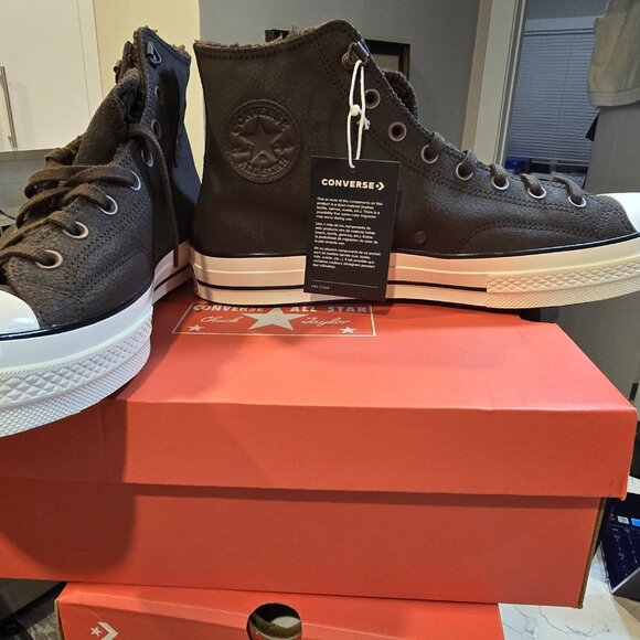 Converse Chuck 70 Distressed Leather 'Fresh Brew' Coffee Brown Men's Size 13 NEW - Picture 5 of 12